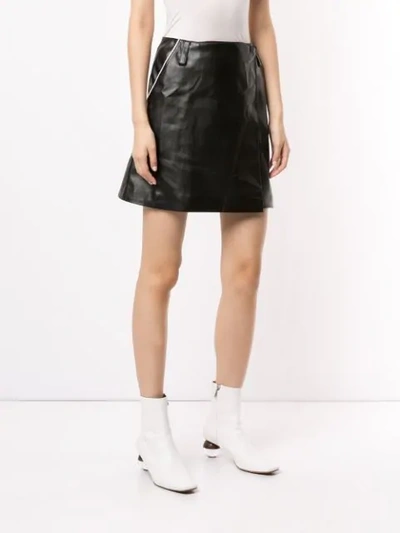 Shop Walk Of Shame Faux-leather Wrap Skirt In White