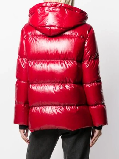 Shop Fay Clasp Fastened Puffer Coat In Red