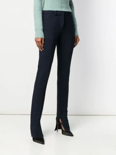 Shop Victoria Beckham Ankle Split Trousers In Navy