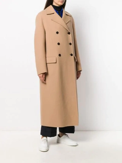 Shop Jil Sander Double-breasted Coat In Neutrals