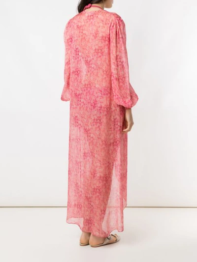 Shop Adriana Degreas Floral Silk Cover-up In Pink