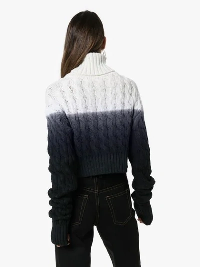 Shop Matthew Adams Dolan Cable Knit Turtleneck Jumper In White