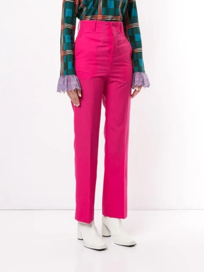 Shop Facetasm High-waist Trousers In Pink