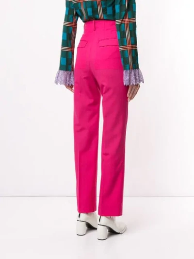 Shop Facetasm High-waist Trousers In Pink