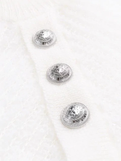 Shop Balmain Decorative Button Detail Jumper In White