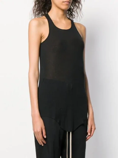 Shop Rick Owens Semi-transparentes Top - Schwarz In Black