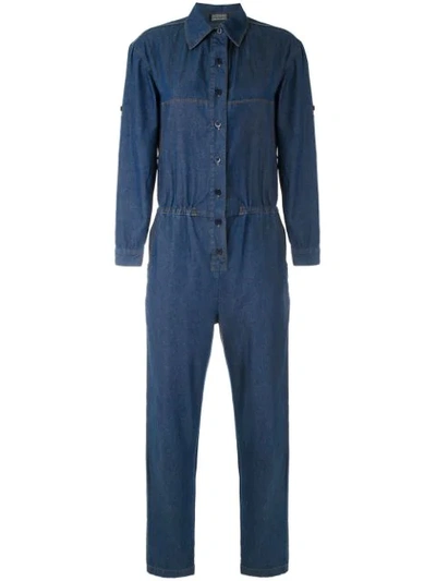 Shop Amapô Worker Denim Jumpsuit In Blue