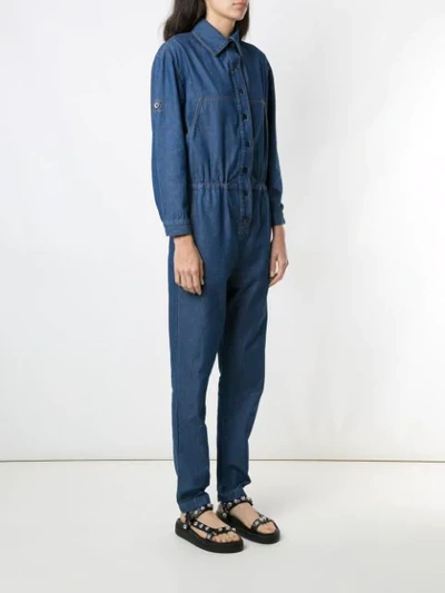 Shop Amapô Worker Denim Jumpsuit In Blue