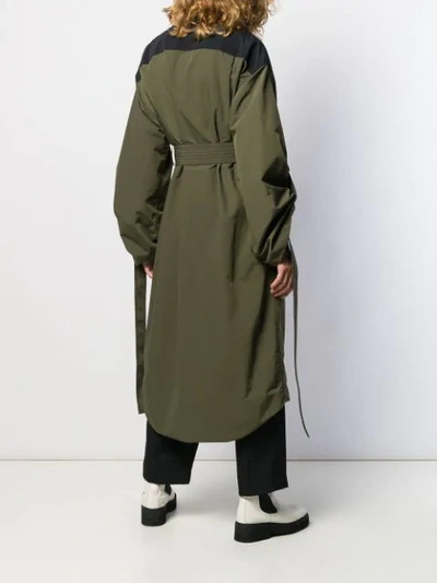 Shop Loewe Oversized Trench Coat In Green