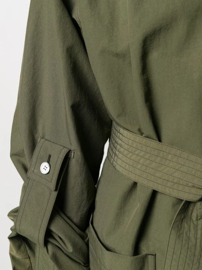 Shop Loewe Oversized Trench Coat In Green