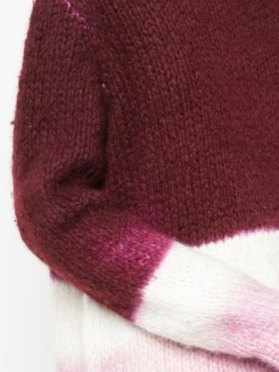 Shop Gabriela Hearst Lawrence Cashmere Dip-dye Jumper In Wine/ivory/blush