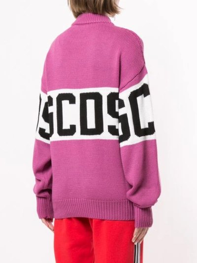 Shop Gcds Logo Knit Jumper In Purple