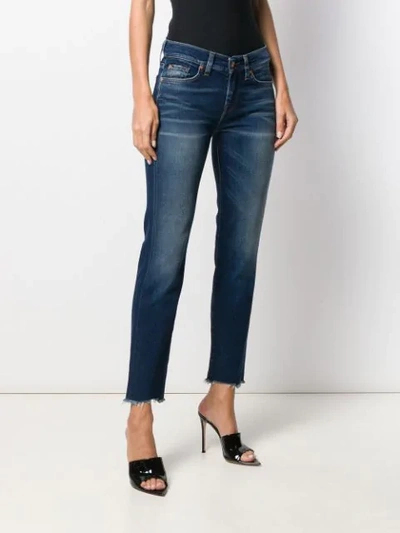 Shop 7 For All Mankind Roxanne Cropped Jeans In Blue