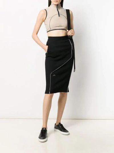 Shop A-cold-wall* Fitted Logo Midi Skirt In Black