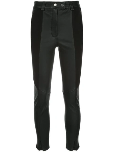 Shop A.l.c Panelled Leather Trousers In Black/black