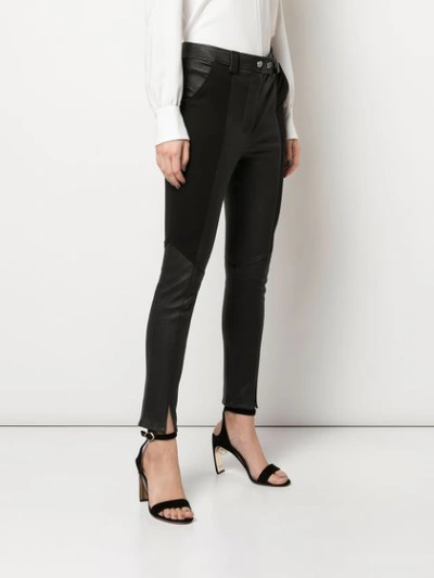 Shop A.l.c Panelled Leather Trousers In Black/black