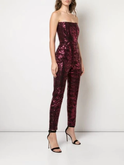 Shop Michelle Mason Sequined Strapless Jumpsuit In Pink