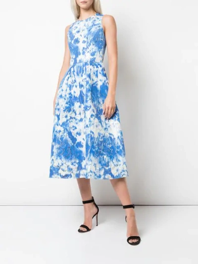Shop Carolina Herrera Tie-dyed Dress In Blue