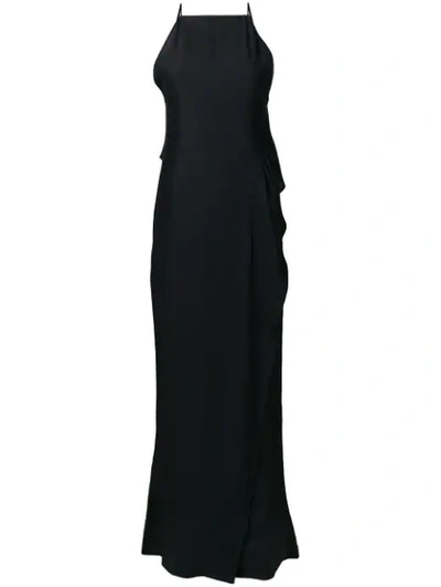 Shop Victoria Beckham Asymmetric Floor Length Dress In Black