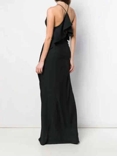 Shop Victoria Beckham Asymmetric Floor Length Dress In Black