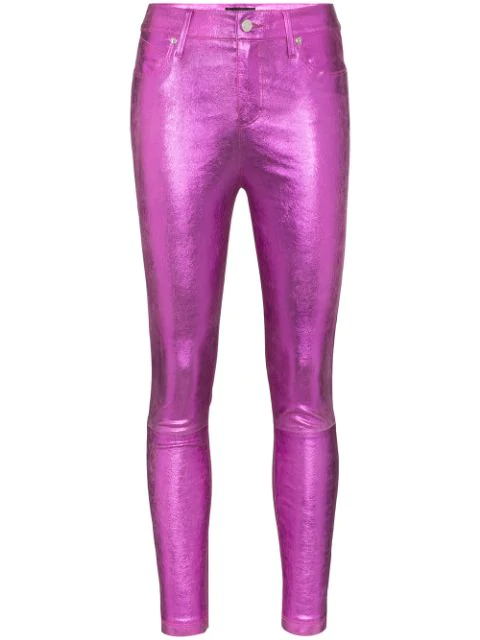 pink metallic jeans
