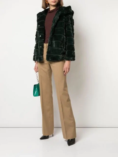 Shop Apparis Goldie Faux-fur Coat In Green