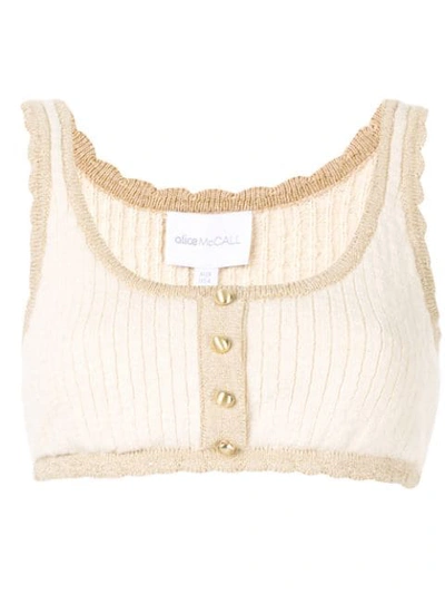 Shop Alice Mccall Heaven Help Cropped Top In Crème