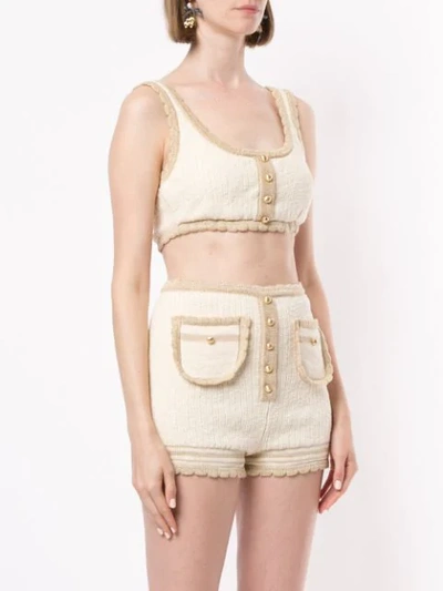 Shop Alice Mccall Heaven Help Cropped Top In Crème