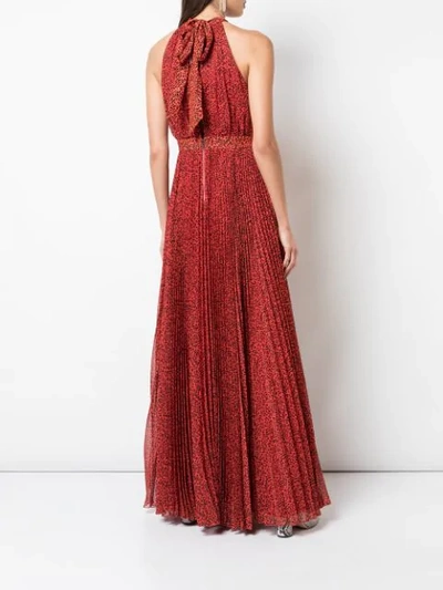 Shop Alice And Olivia Kelissa Pleated Maxi Dress In Red