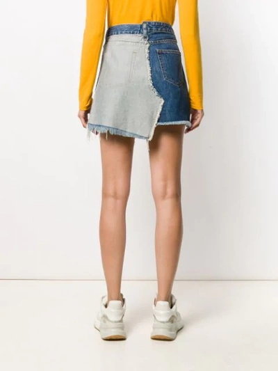 Shop Monse Inside Out Denim Skirt In Blue