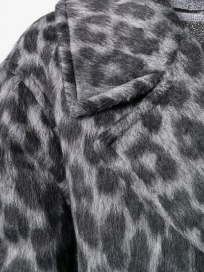 Shop Michael Michael Kors Leopard Pattern Coat In Grey