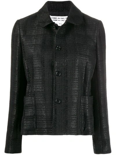 Comme Des Garçons Check Pattern Blazer In Black