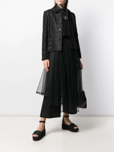 Comme Des Garçons Check Pattern Blazer In Black