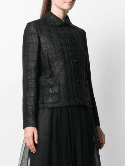 Comme Des Garçons Check Pattern Blazer In Black
