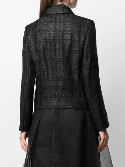 Comme Des Garçons Check Pattern Blazer In Black