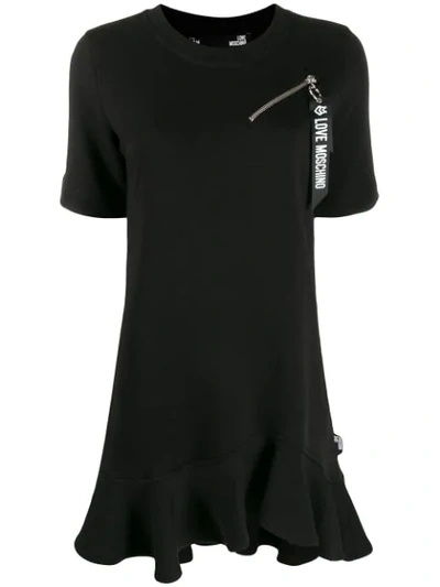 Shop Love Moschino Zip Pocket Dress In C74 Black