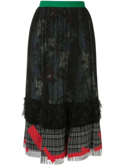 Shop Kolor High-waisted Pleated Skirt - Black