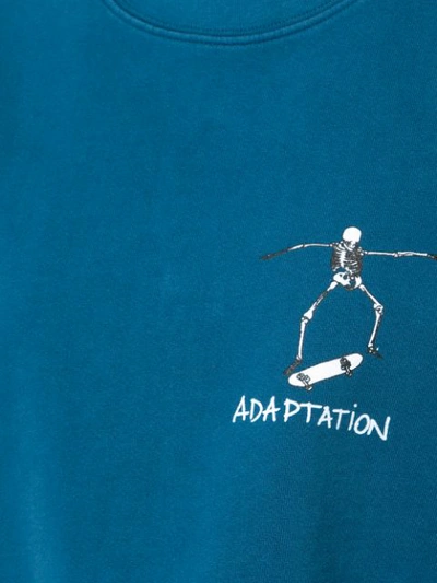 Shop Adaptation Cropped Tree Print Sweatshirt In Blue