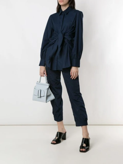 Shop Alcaçuz Tied Morgan Shirt In Blue