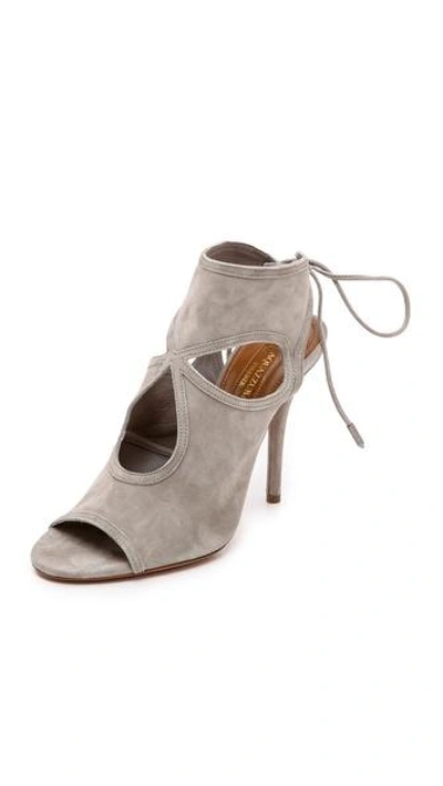 Shop Aquazzura Sexy Thing Cutout Sandals In Light Grey