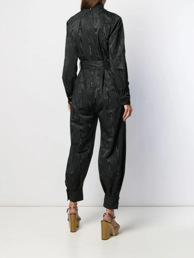 Shop Gucci Ribbed Boiler Suit In Black