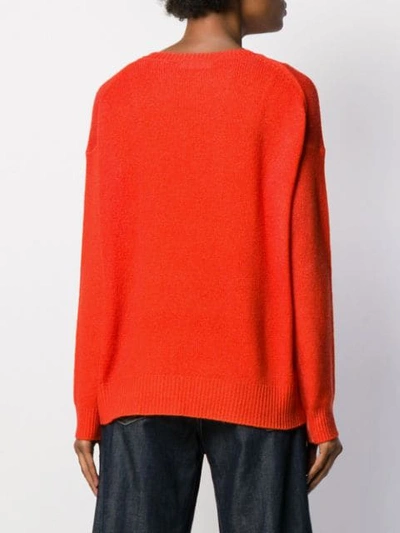 Shop Majestic Contrast Knit Jumper In Red