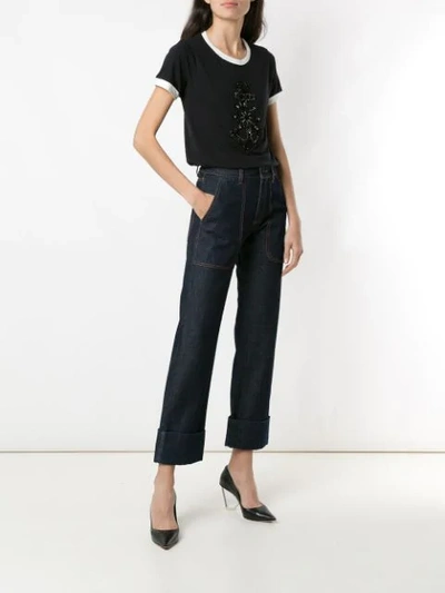 Shop Andrea Bogosian Pinny Embroidered T-shirt In Black