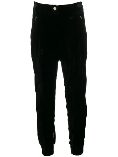 Shop Derek Lam 10 Crosby Crinkled Velvet Jogger In Black