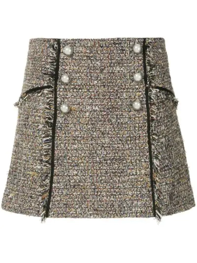 Shop Veronica Beard Tweed Mini Skirt - Multicolour