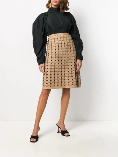 Shop Bottega Veneta Chainmail Effect A-line Skirt In Neutrals
