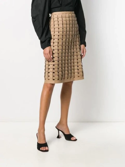 Shop Bottega Veneta Chainmail Effect A-line Skirt In Neutrals
