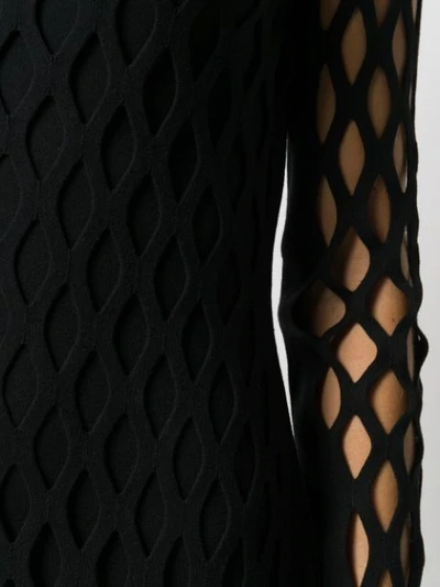 Shop Fendi Ff Motif Detail Mesh Dress In Black