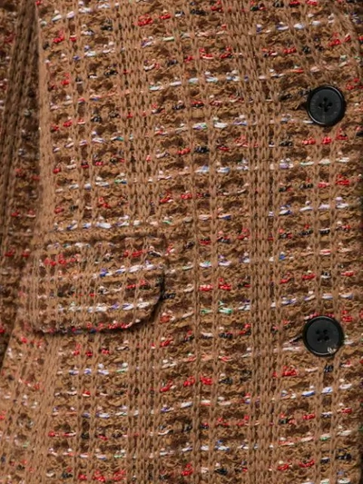 Shop Coohem Tweed Blazer Jacket In Brown