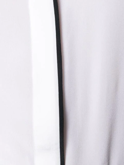 Shop Barba Contrast Collar Silk Shirt In White